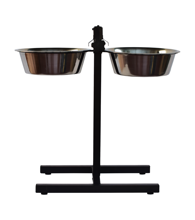 Adjustable Pets Bowl Elevated Double Diner Dogs (Medium) (1600 ml x 2)