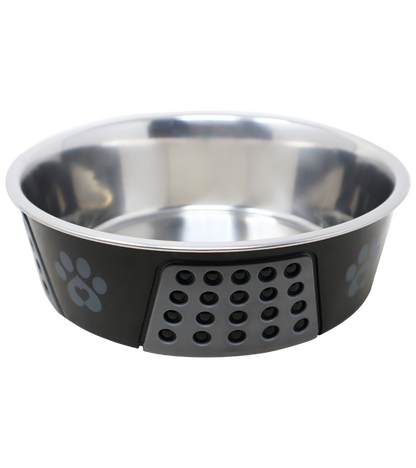 Holy Paws Hermosa Bowl Stainless Steel Paw Print Bowl For Dogs And Cats  (Color May Vary)