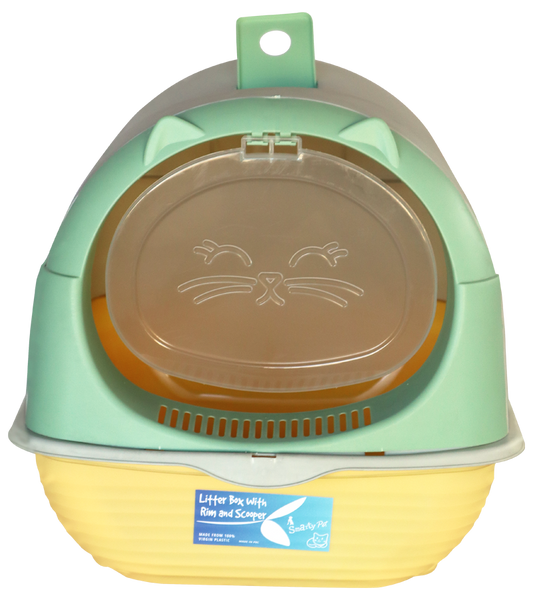 Smarty Pet Hooded Cat Litter Box with Front Flap Door