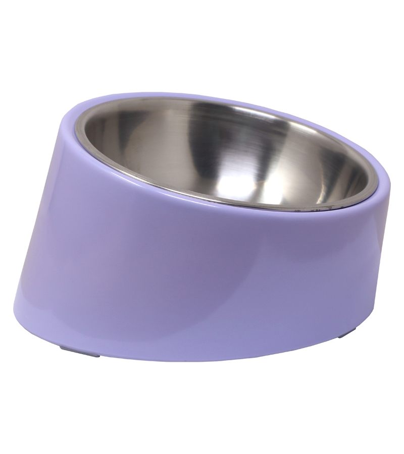 Slanted Food Bowl For Dogs And Cats (Purple)