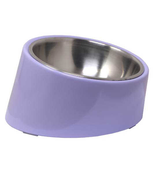 Slanted Food Bowl For Dogs And Cats (Purple)