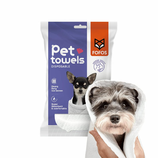 FOFOS Disposable Pet Towel - Super Absorbent, High Water Retention, Quick Dry Dog Bath Towel for Dogs And Cats