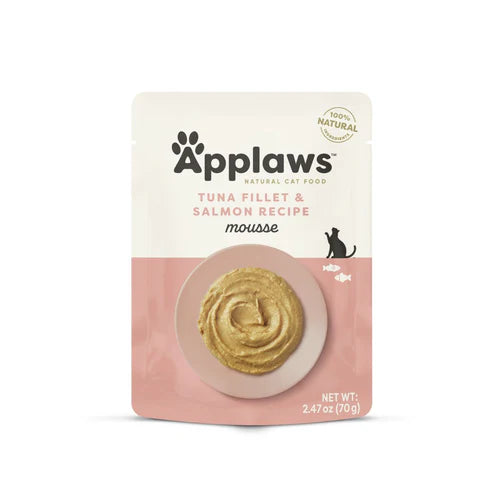 Applaws Cat Wet Food Tuna Fillet & Salmon Recipe Mousse 70g Pouch