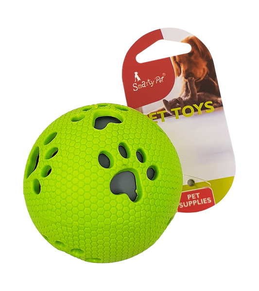 Interactive Rubber Dog Ball, Bone-Shaped Cut-Outs Toy For Dogs