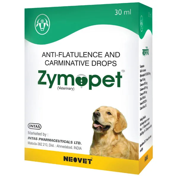 Intas Zymopet Syrup (Antiflatulence & Carminative Drops) for Dogs & Cats (30ml)