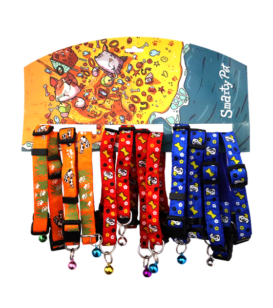 Ribbon Stitched Collar With Bell 15mm For Dogs, Puppies And Cats