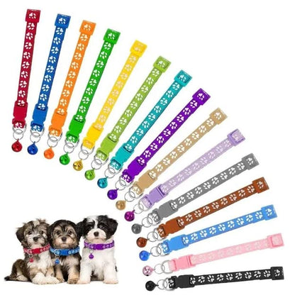 Poly Printed Collars with Bell for Dog, Puppy and Cat Collar, Small