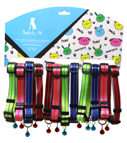 Adjustable Nylon Reflective Super Soft Collar with Bell for Puppy, Small Dogs And Cats
