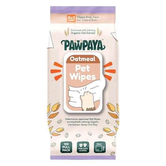 Pawpaya Oatmeal Wipes for Pets (Pack Of 100)