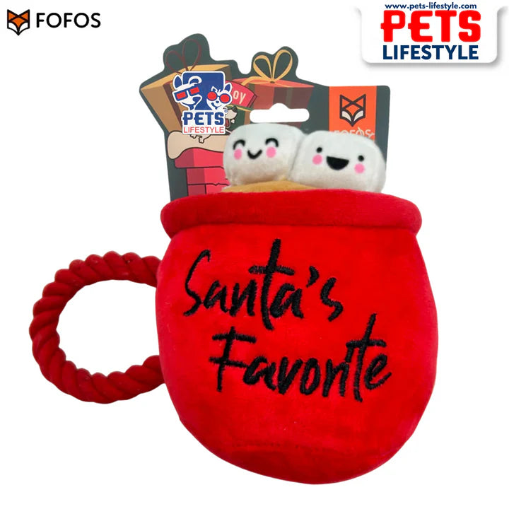 FOFOS Xmas Hot Chocolate Dog Toy For Dogs And Cats