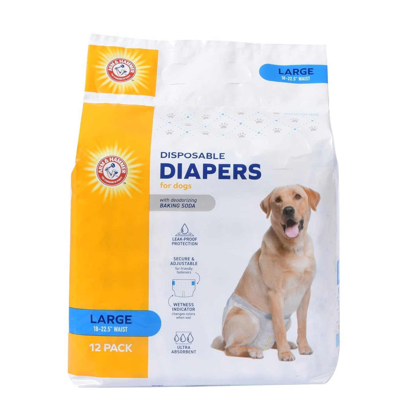 Arm & Hammer Adjustable Male Dog Diapers for Pets, Size-Large