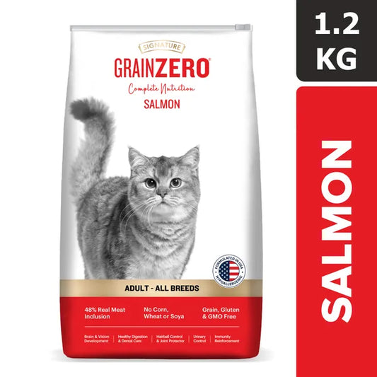 Signature Grain Zero Salmon Adult All Breed Adult Cat Dry Food 1.2kg