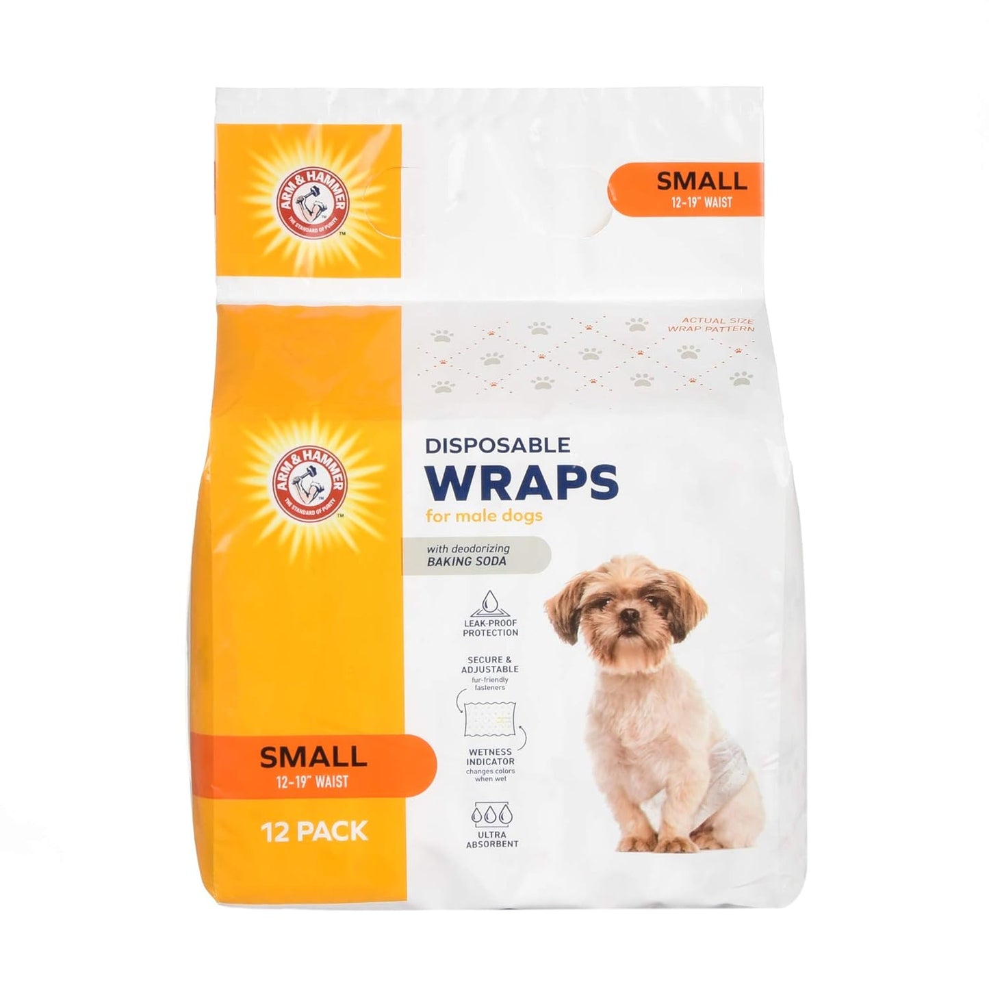 Arm & Hammer Adjustable Male Dog Diapers for Pets, Size-Small