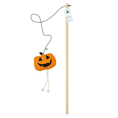 Cat Teaser Wooden Stick Halloween Plush Toy for Cats and Kittens