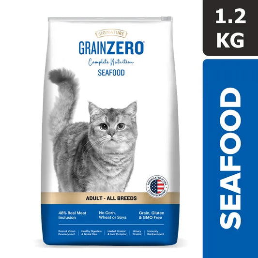 Signature Grain Zero Seafood Adult All Breed Adult Cat Dry Food 1.2kg