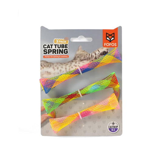 FOFOS Spring Tube Cat Toy With Catnip For Batting and Swatting