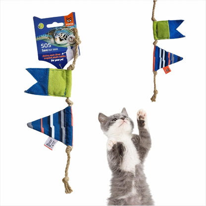 FOFOS S.O.S Flag Teaser Cat Toy With Catnip