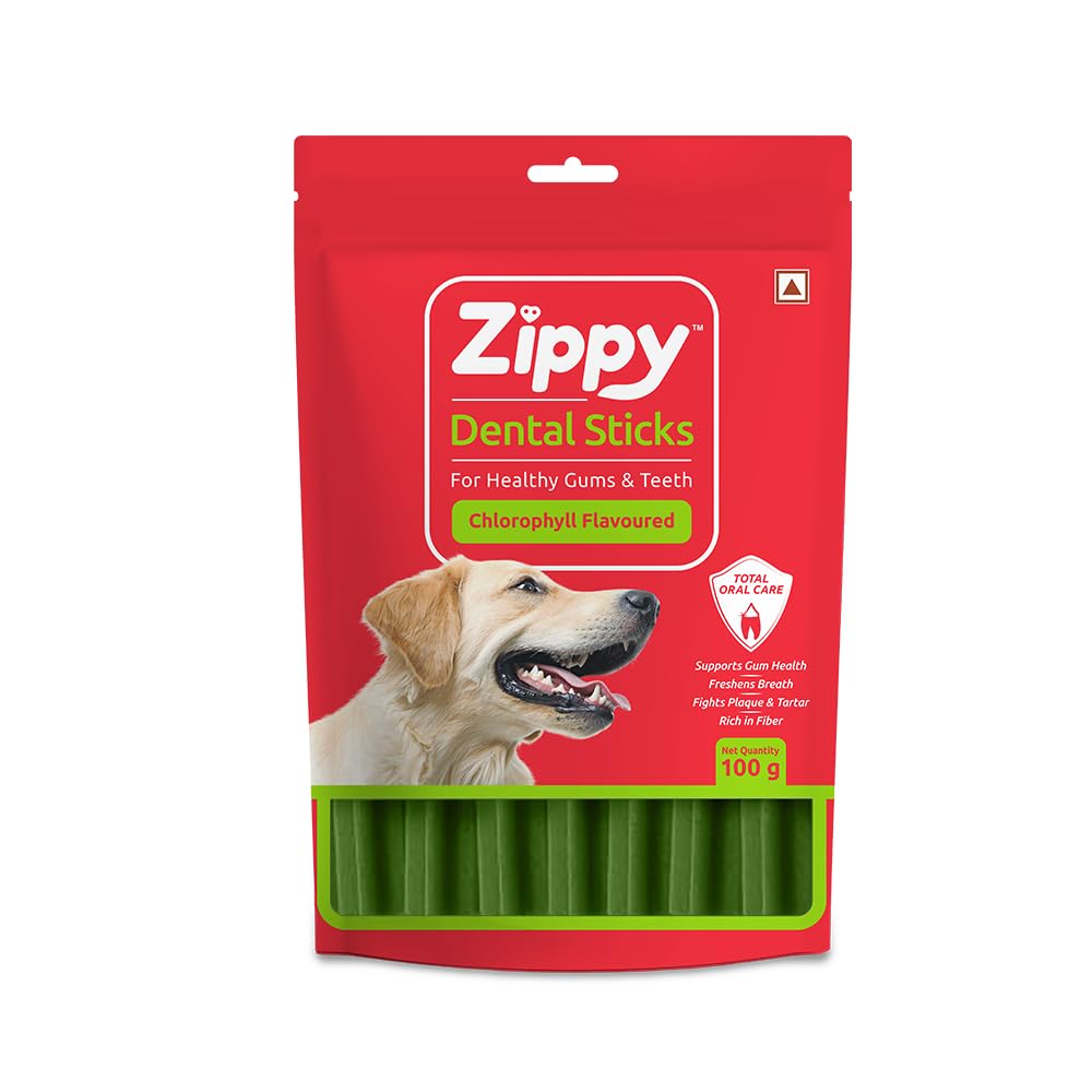 Zippy Dental Stick Dog Treats for Dogs, Chlorophyll Flavor-100 gm
