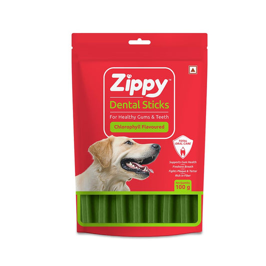 Zippy Dental Stick Dog Treats for Dogs, Chlorophyll Flavor-100 gm