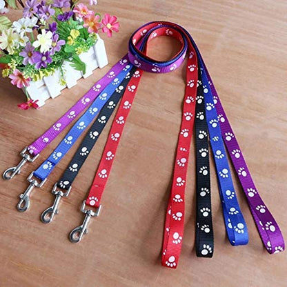 Adjustable Paw Print Harness Leash Set For Puppies And Cats