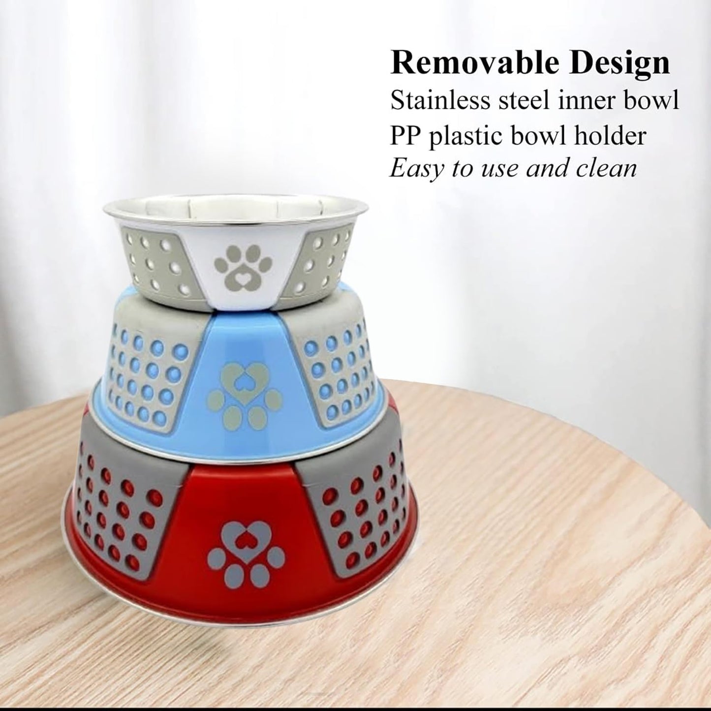 Holy Paws Hermosa Bowl Stainless Steel Paw Print Bowl For Dogs And Cats  (Color May Vary)