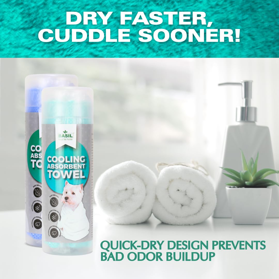 Basil Microfiber Ultra-Soft  Quick-Absorbent & Cooling Towel for Dogs And Cats