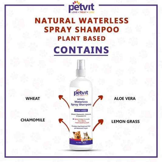 Petvit Plant Based Natural Waterless Shampoo for Dogs