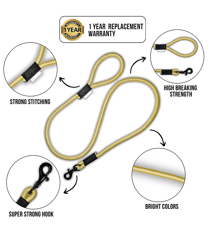 Indian Hound Heavy Duty Melange Rope Cord Leash For Dogs