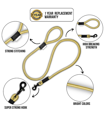 Indian Hound Heavy Duty Melange Rope Cord Leash For Dogs