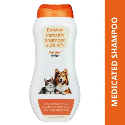 Petcare Petben (Benzoyl peroxide) Shampoo for Dogs & Cats (200ml)