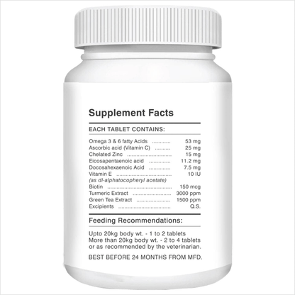 Drools Absolute Skin & Coat and Absolute Vitamin Supplement Tablets for Dogs Combo