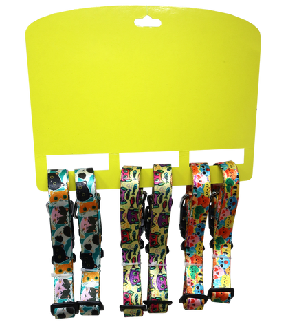 Kennel Printed Adjustable Dog And Cat Collar (3/4")