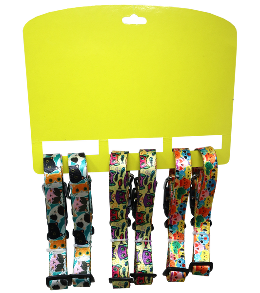 Kennel Printed Adjustable Dog And Cat Collar (3/4")