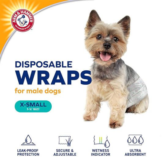 Arm & Hammer Adjustable Male Dog Diapers for Pets, Size X-Small