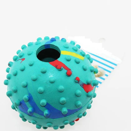 Rubber Ball Toy With Bell Bite Resistant For Dogs