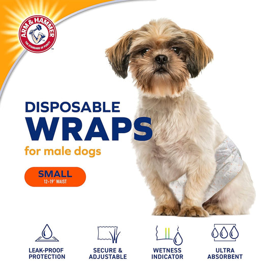Arm & Hammer Adjustable Male Dog Diapers for Pets, Size-Small