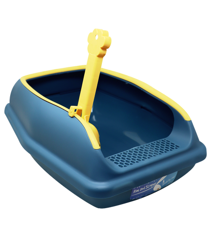 Cat Litter Tray Dual Colour with Scooper (Large)