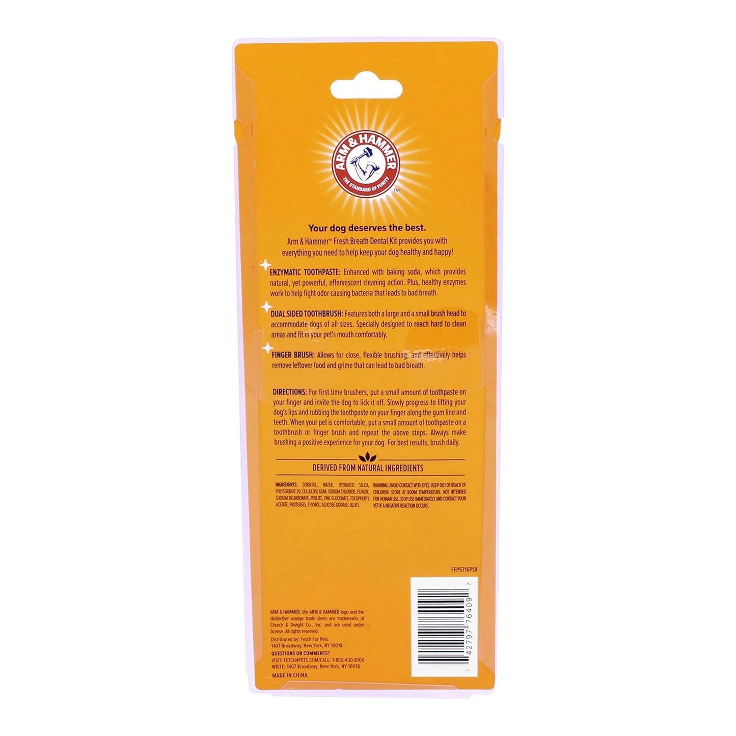 Arm & Hammer: Tartar Control Dental Kit For Dogs - Banana Mint Flavor