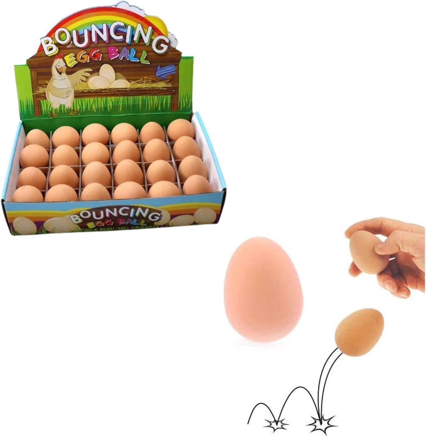 Egg-Shaped Rubber Bouncing Ball Toy for Dogs & Cats