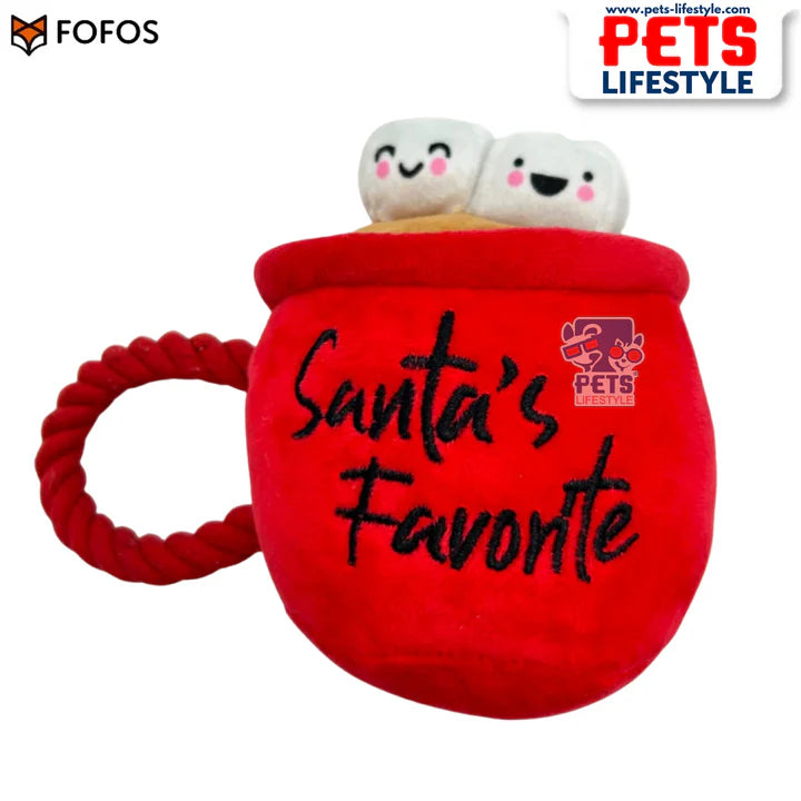 FOFOS Xmas Hot Chocolate Dog Toy For Dogs And Cats
