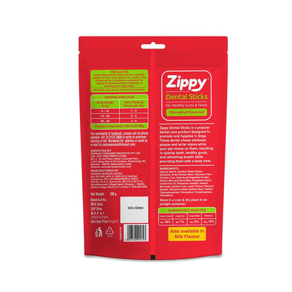 Zippy Dental Stick Dog Treats for Dogs, Chlorophyll Flavor-100 gm