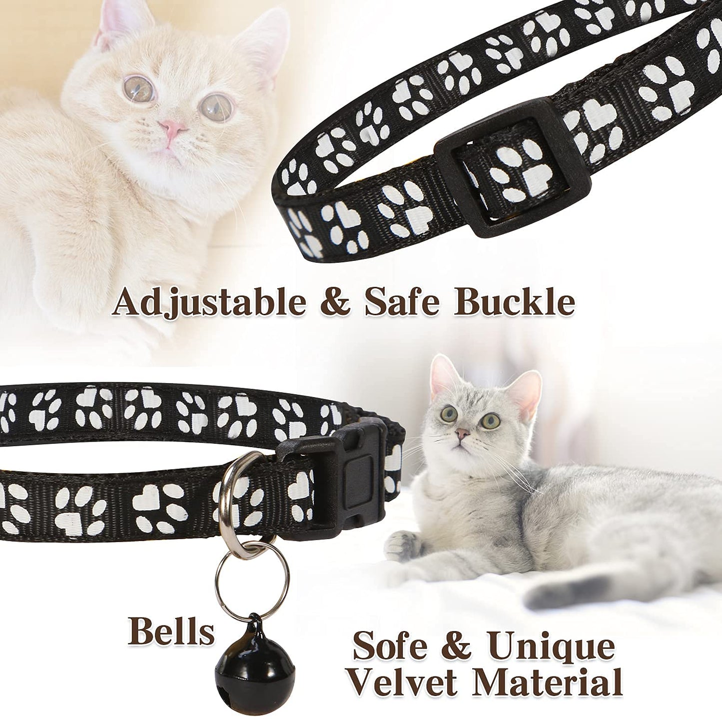 Poly Printed Collars with Bell for Dog, Puppy and Cat Collar, Small