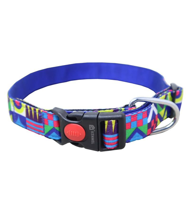 Kennel Printed Nylon Premium Click Lock Collar For Dogs And Puppies (1")