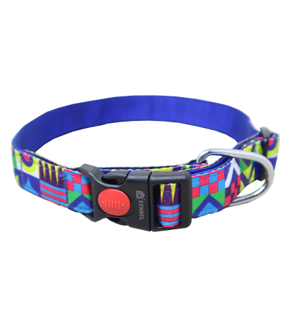 Kennel Printed Nylon Premium Click Lock Collar For Dogs And Puppies (1")