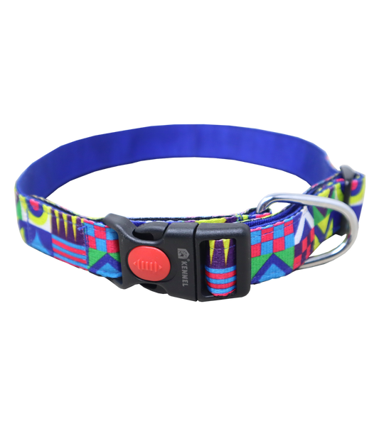 Kennel Printed Nylon Premium Click Lock Collar For Dogs And Puppies (1")