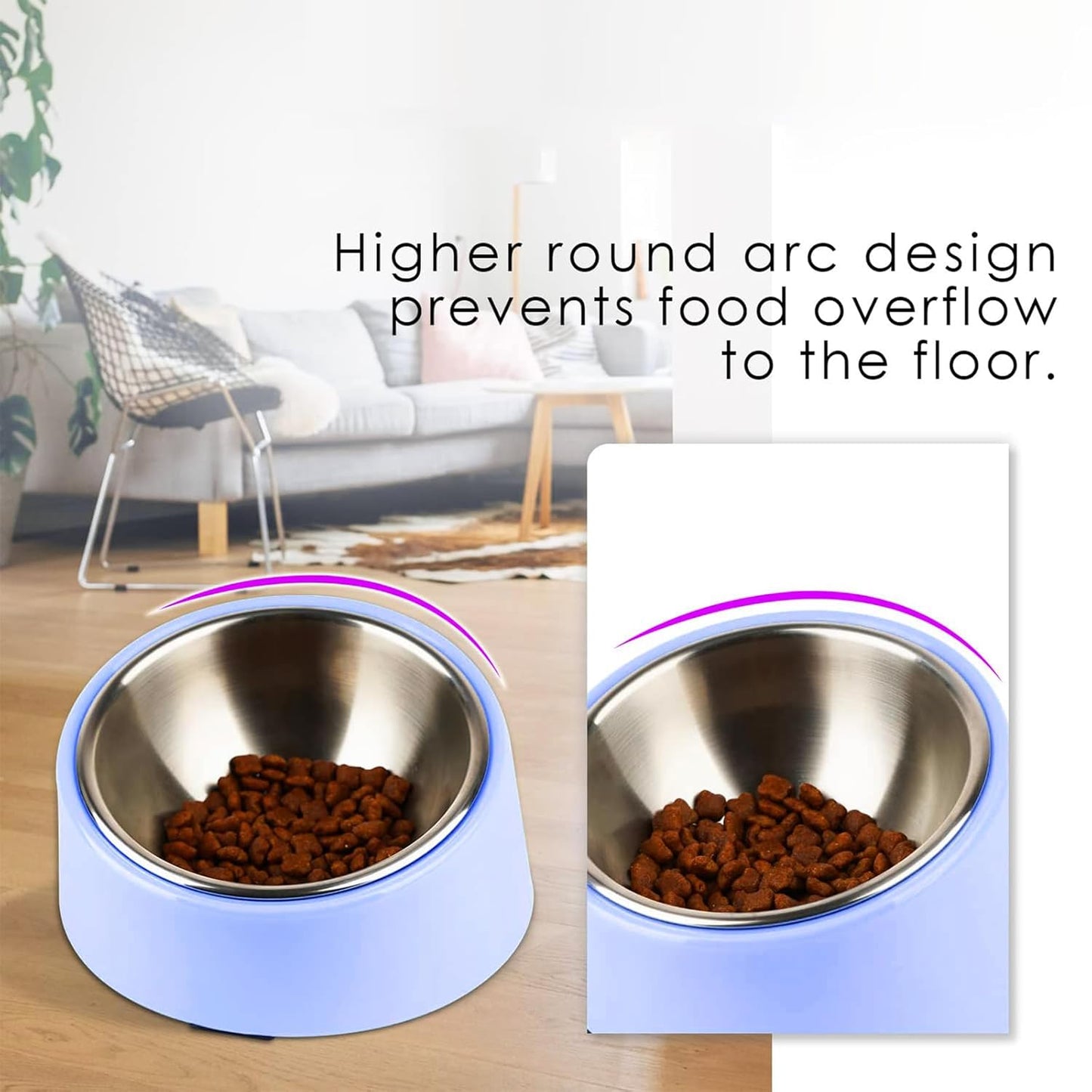 Slanted Food Bowl For Dogs And Cats (Purple)