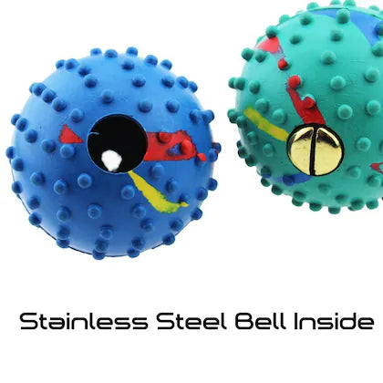 Rubber Ball Toy With Bell Bite Resistant For Dogs