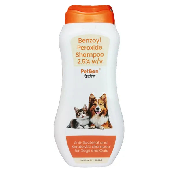 Petcare Petben (Benzoyl peroxide) Shampoo for Dogs & Cats (200ml)