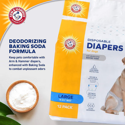 Arm & Hammer Diapers for Female Dogs, Size Large