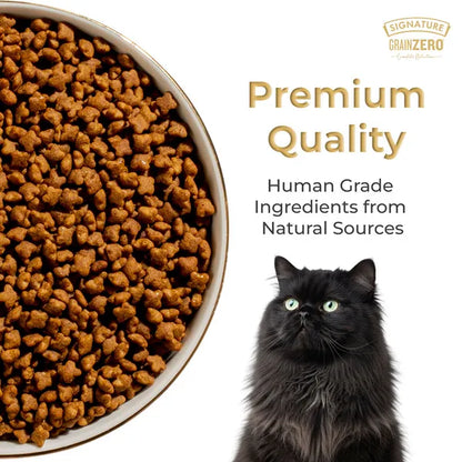 Signature Grain Zero Ocean Fish, Sardine and Mackerel Long Coat & Persian Adult Cat Dry Food